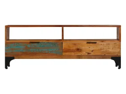 Clearance vidaxl Móvel de TV 118x35x45 cm madeira recuperada maciça Castanho