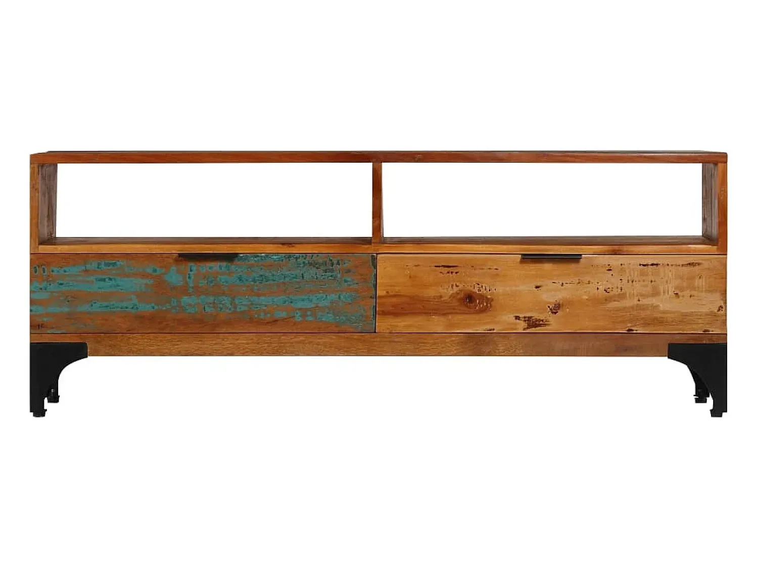 Clearance vidaxl Móvel de TV 118x35x45 cm madeira recuperada maciça Castanho