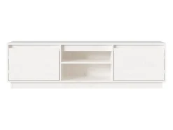 Móvel De Tv| Móvel de TV 140x35x40 cm madeira de pinho maciça PT544609 Branco
