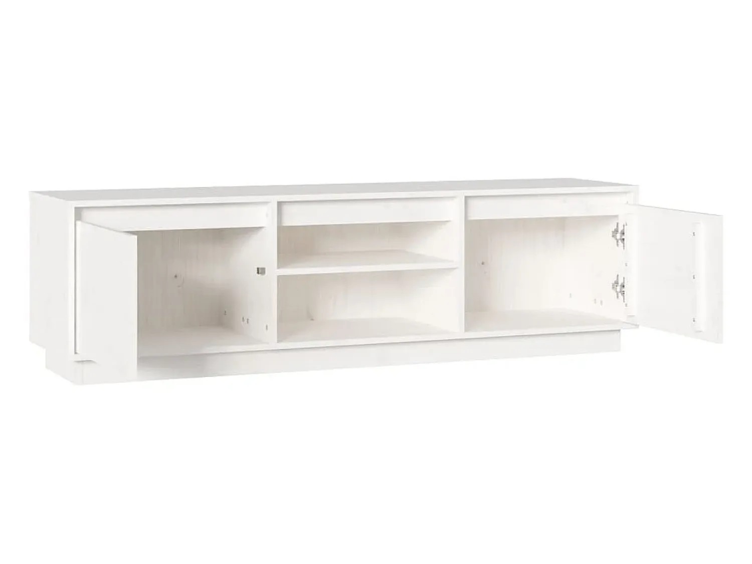 Móvel De Tv| Móvel de TV 140x35x40 cm madeira de pinho maciça PT544609 Branco