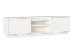 Móvel De Tv| Móvel de TV 140x35x40 cm madeira de pinho maciça PT544609 Branco