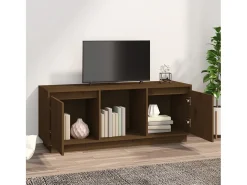 Móvel de TV 110,5x35x44 cm madeira de pinho maciça mel PT140554^ Móvel De Tv