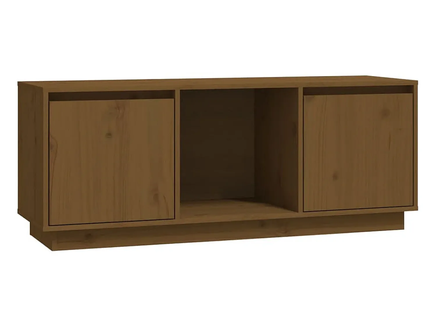Móvel de TV 110,5x35x44 cm madeira de pinho maciça mel PT140554^ Móvel De Tv