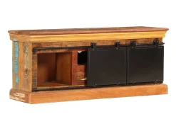 Móvel de TV 110x30x45 cm madeira recuperada maciça PT837601^ Móvel De Tv
