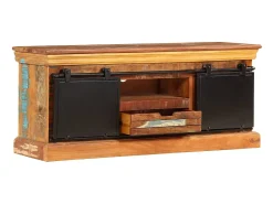 Móvel de TV 110x30x45 cm madeira recuperada maciça PT837601^ Móvel De Tv