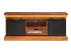 Móvel de TV 110x30x45 cm madeira recuperada maciça PT837601^ Móvel De Tv