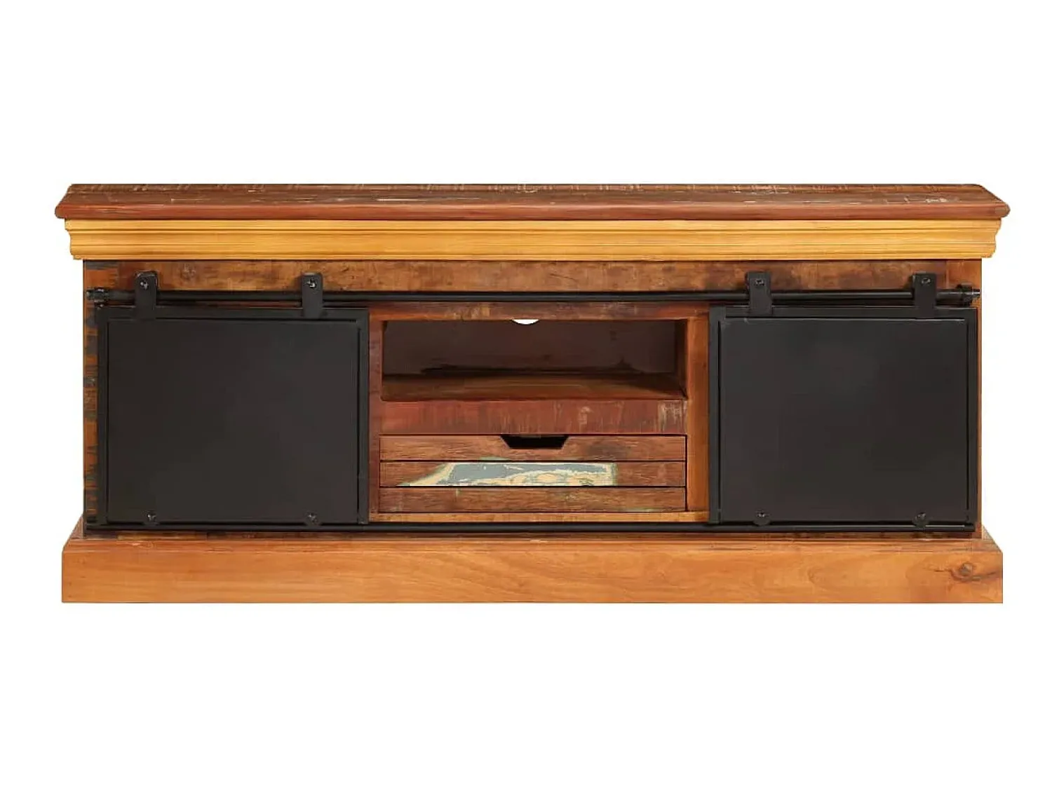 Móvel de TV 110x30x45 cm madeira recuperada maciça PT837601^ Móvel De Tv
