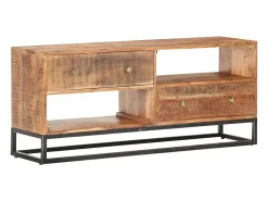 New vidaxl Móvel de TV 120x30x50 cm madeira de acácia áspera Castanho