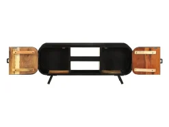 Móvel De Tv| Móvel de TV 110x30x45 cm madeira recuperada maciça PT249456 Castanho