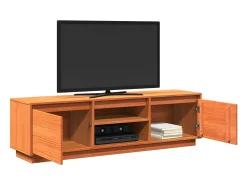 Móvel de TV 140x35x40 cm madeira de pinho maciça mel PT164722^ Móvel De Tv