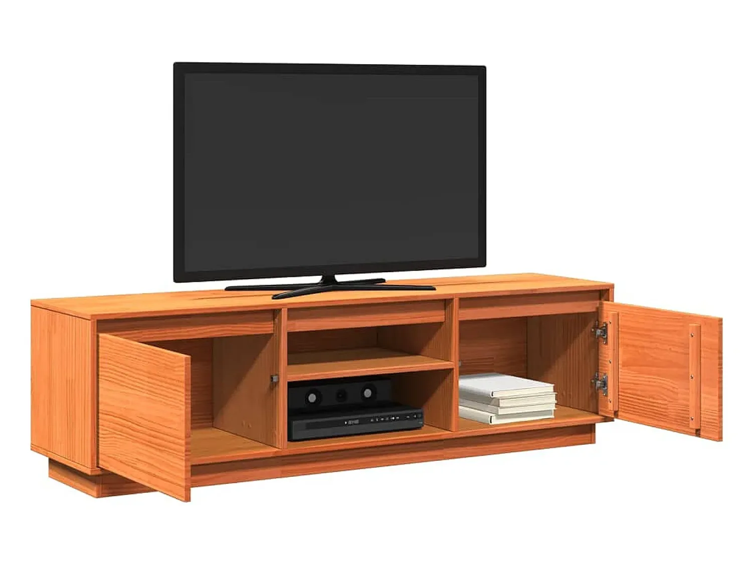 Móvel de TV 140x35x40 cm madeira de pinho maciça mel PT164722^ Móvel De Tv