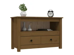 Móvel De Tv| Móvel de TV 79x35x52 cm madeira de pinho maciça mel PT716011 Castanho