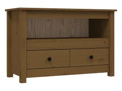 Móvel De Tv| Móvel de TV 79x35x52 cm madeira de pinho maciça mel PT716011 Castanho