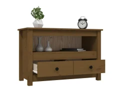 Móvel De Tv| Móvel de TV 79x35x52 cm madeira de pinho maciça mel PT716011 Castanho