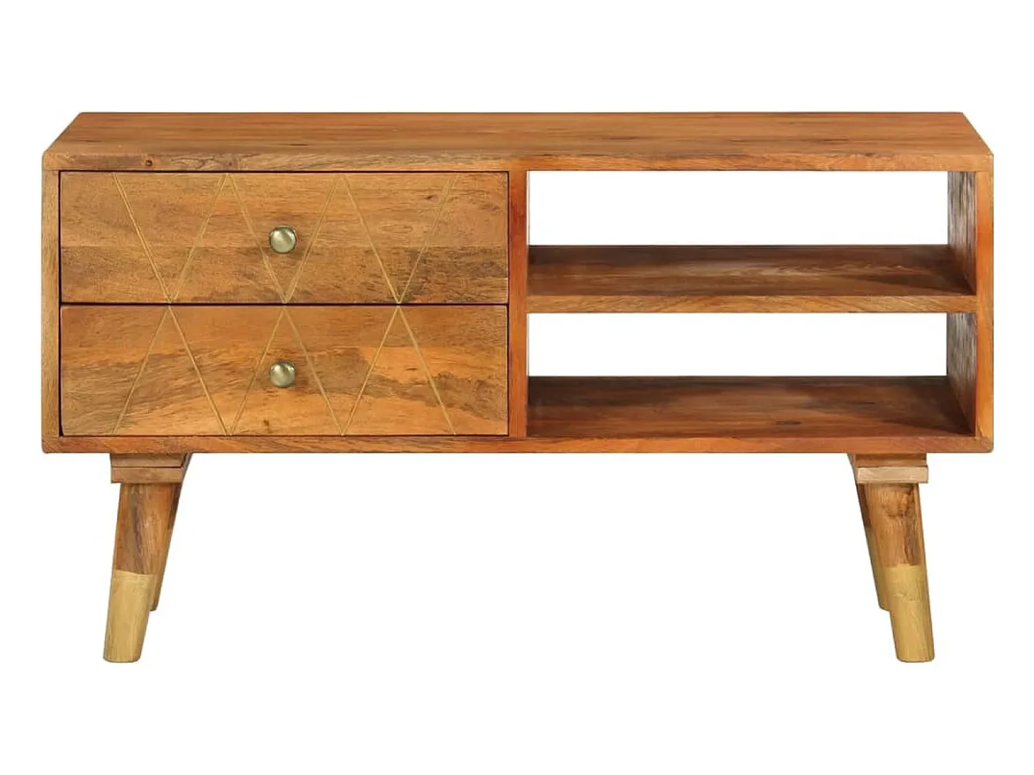 Móvel De Tv* Móvel de TV 85x35x47 cm madeira de mangueira maciça PT773322 Castanho