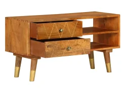 Móvel De Tv* Móvel de TV 85x35x47 cm madeira de mangueira maciça PT773322 Castanho