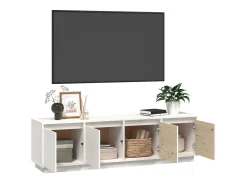 Móvel De Tv| Móvel de TV 156x37x45 cm madeira de pinho maciça PT261891 Branco