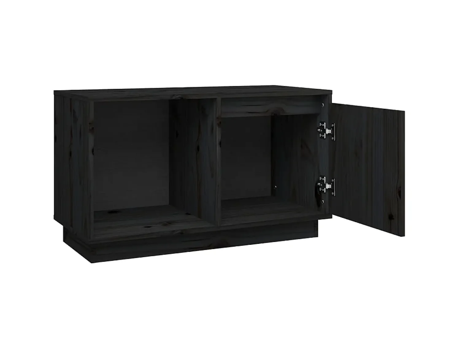 Móvel De Tv* Móvel de TV 74x35x44 cm madeira de pinho maciça PT115352 Preto