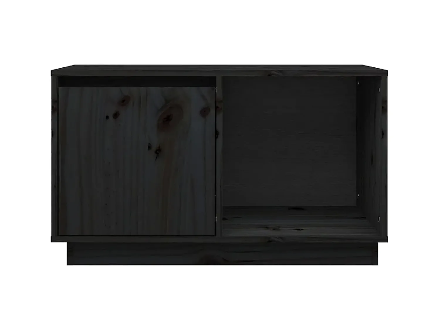 Móvel De Tv* Móvel de TV 74x35x44 cm madeira de pinho maciça PT115352 Preto