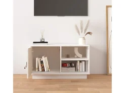 Móvel De Tv| Móvel de TV 70x34x40 cm madeira de pinho maciça PT145193 Branco