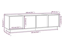 Móvel De Tv|vidaxl Móvel de TV 140x40x40 cm madeira de pinho maciça Castanho