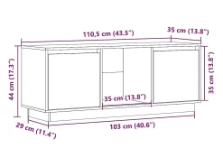 vidaxl Móvel de TV 110,5x35x44 cm madeira de pinho maciça^ Móvel De Tv
