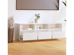 Móvel De Tv* Móvel de TV 140x37x50 cm madeira de pinho maciça PT146258 Branco