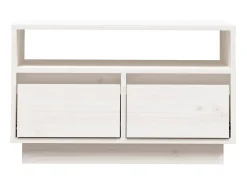 Móvel De Tv| Móvel de TV 60x35x37 cm madeira de pinho maciça PT498373 Branco