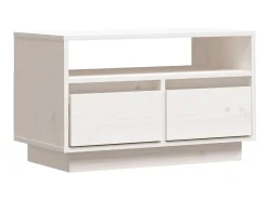 Móvel De Tv| Móvel de TV 60x35x37 cm madeira de pinho maciça PT498373 Branco