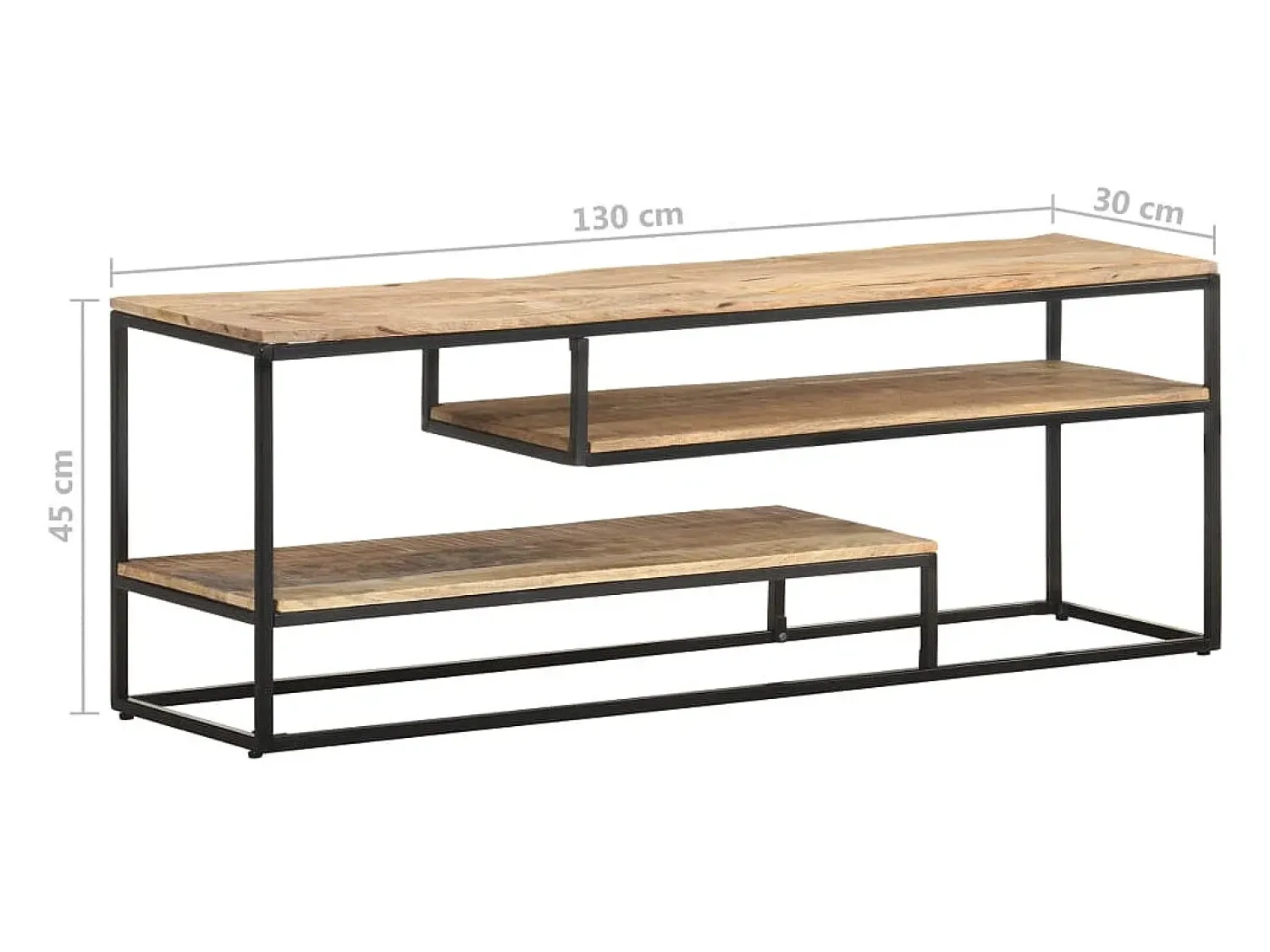 Móvel De Tv|vidaxl Móvel de TV 130x30x45 cm madeira de mangueira áspera Castanho