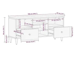 vidaxl Móvel de TV 100x33x46 cm madeira de mangueira maciça^ Móvel De Tv