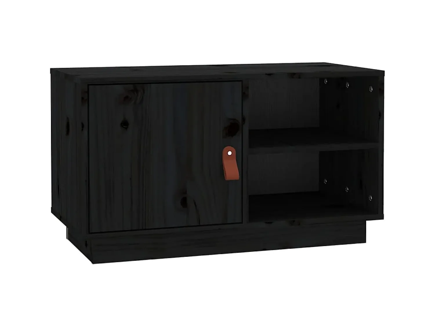 Móvel de TV 70x34x40 cm madeira de pinho maciça PT370776 Preto
