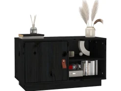 Móvel de TV 70x34x40 cm madeira de pinho maciça PT370776 Preto