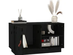 Móvel de TV 70x34x40 cm madeira de pinho maciça PT370776 Preto
