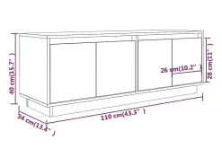 vidaxl Móvel de TV 110x34x40 cm madeira de pinho maciça^ Móvel De Tv