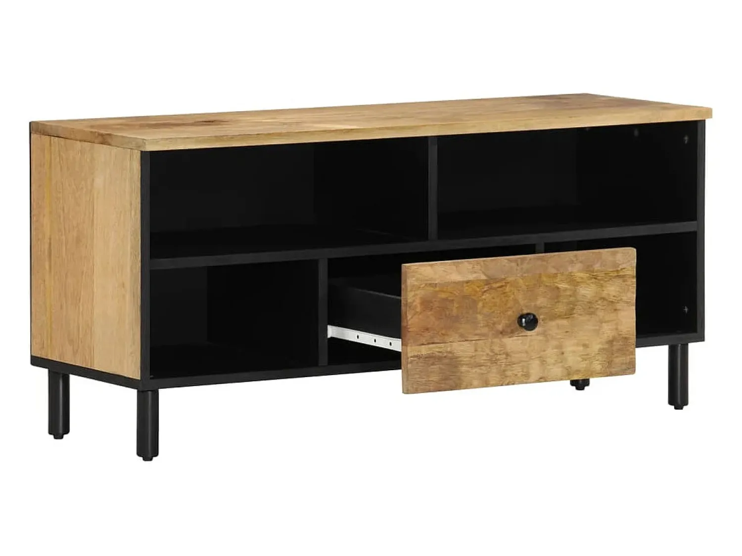 Móvel De Tv* Móvel de TV 100x33x46 cm madeira de mangueira maciça PT681523 Castanho
