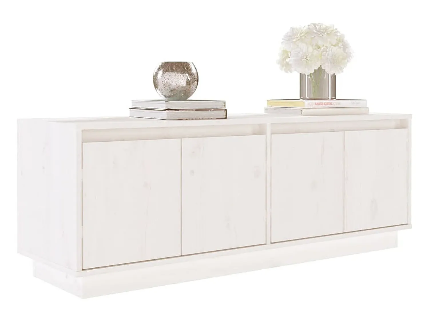 Online Móvel de TV 110x34x40 cm madeira de pinho maciça PT380471 Branco
