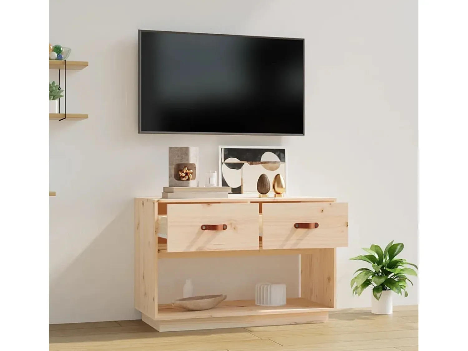 Móvel De Tv| Móvel de TV 90x40x60 cm madeira de pinho maciça PT888910 Castanho