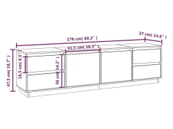 Sale vidaxl Móvel de TV 176x37x47,5 cm madeira de pinho maciça Branco