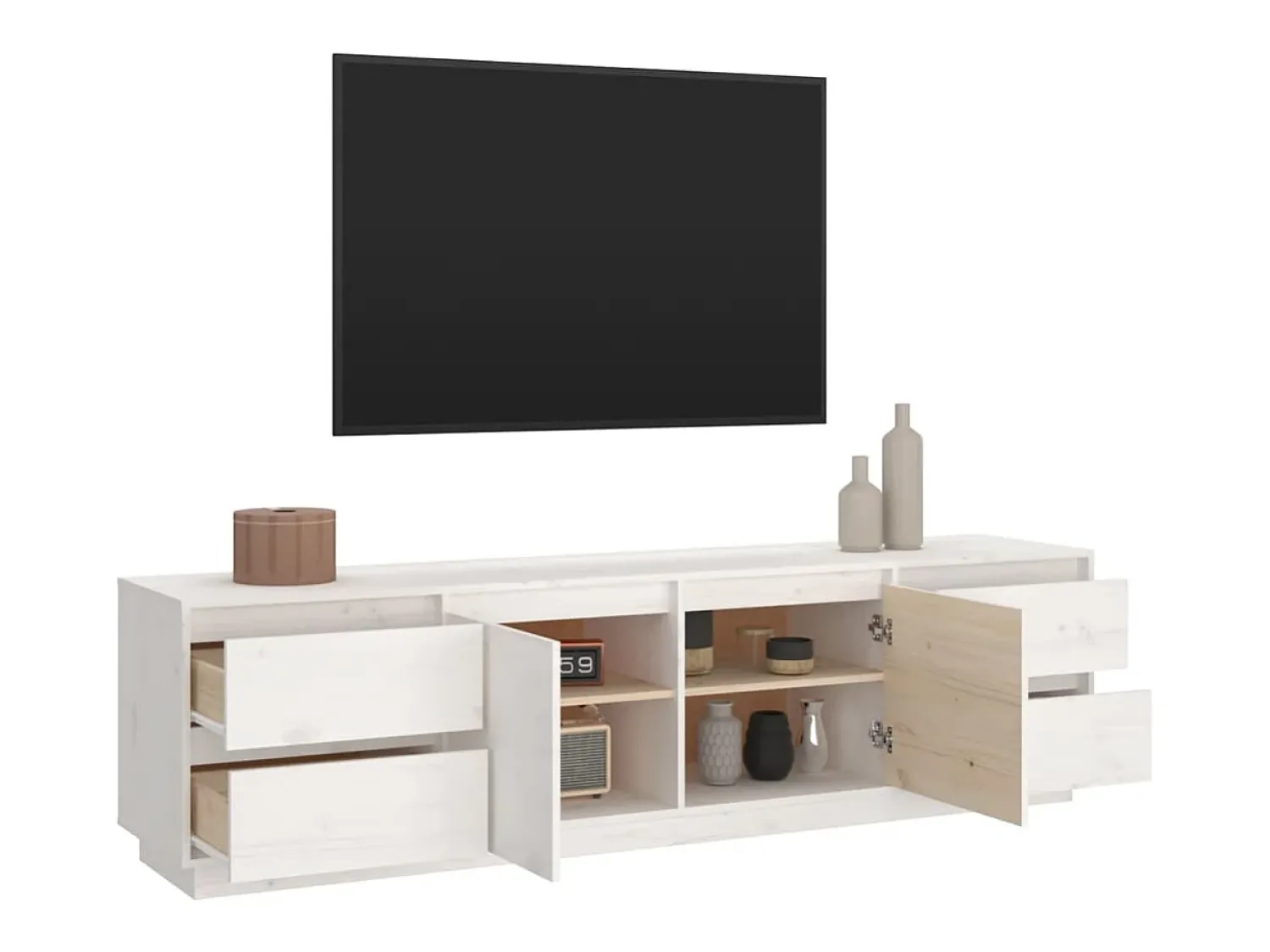 Sale vidaxl Móvel de TV 176x37x47,5 cm madeira de pinho maciça Branco
