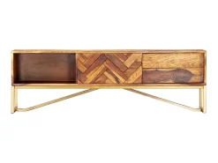 Móvel De Tv| Móvel de TV 140x30x45 cm madeira de sheesham maciça PT645751 Castanho