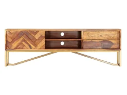 Móvel De Tv| Móvel de TV 140x30x45 cm madeira de sheesham maciça PT645751 Castanho