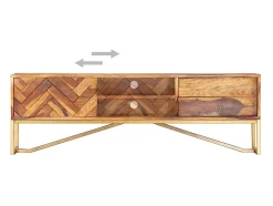 Móvel De Tv| Móvel de TV 140x30x45 cm madeira de sheesham maciça PT645751 Castanho