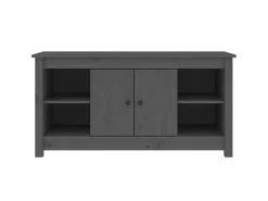 Móvel De Tv| Móvel de TV 103x36,5x52 cm madeira de pinho maciça PT641005 Cinzento