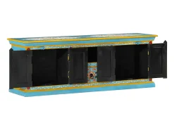 Clearance vidaxl Móvel de TV 110x30x40 cm madeira de mangueira maciça Azul