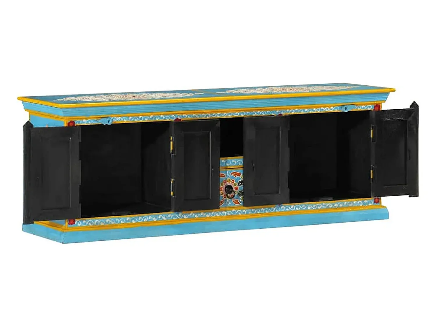 Clearance vidaxl Móvel de TV 110x30x40 cm madeira de mangueira maciça Azul