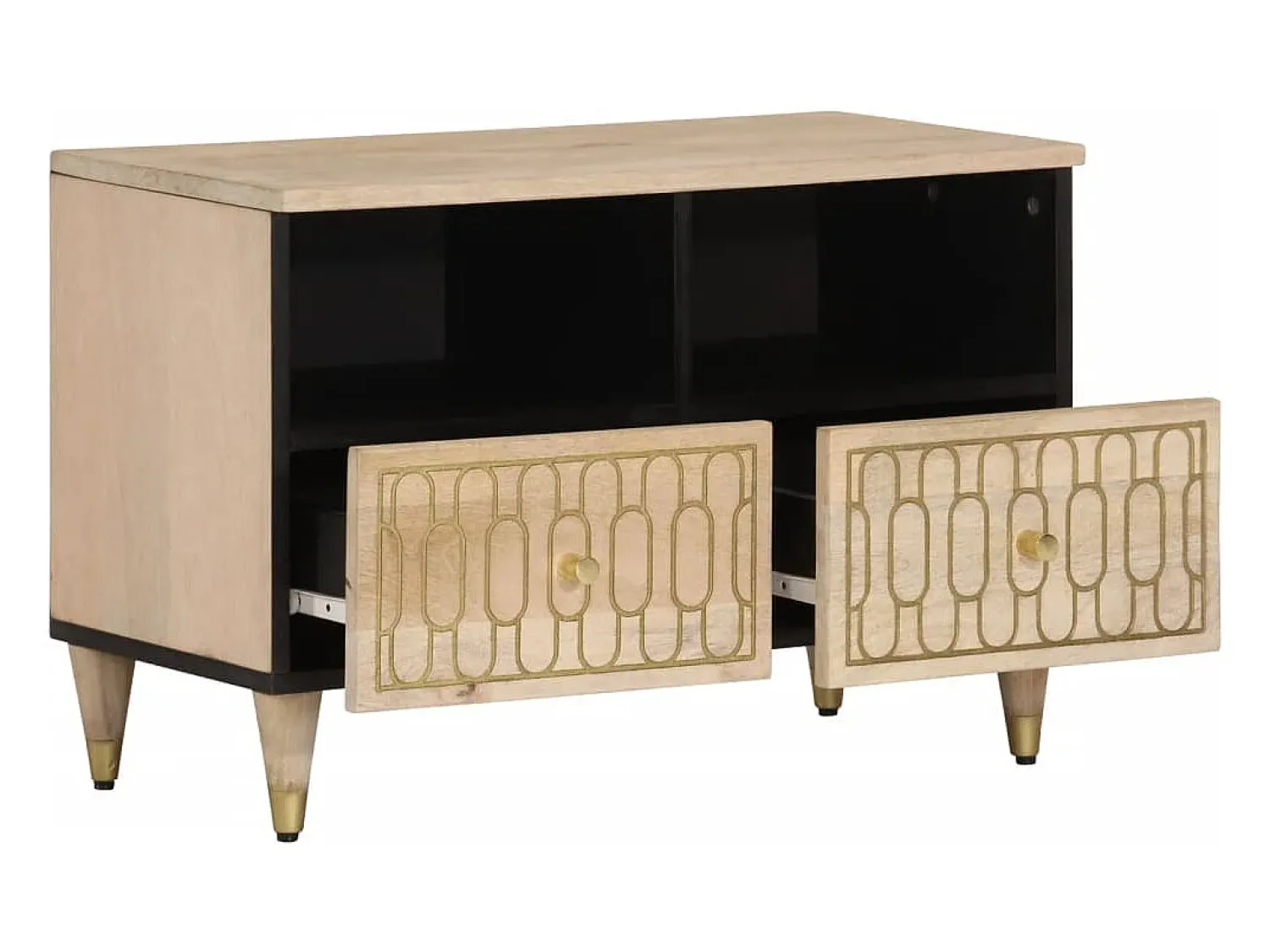 Móvel De Tv* Móvel de TV 70x33x46 cm madeira de mangueira maciça PT922446 Castanho