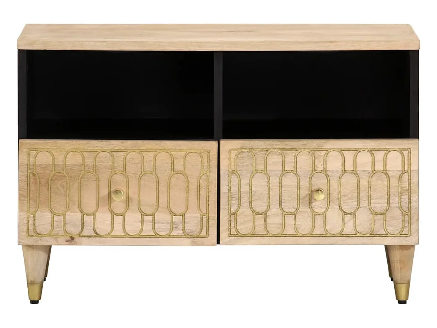 Móvel De Tv* Móvel de TV 70x33x46 cm madeira de mangueira maciça PT922446 Castanho