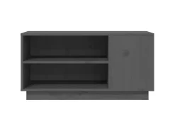 Móvel De Tv| Móvel de TV 80x35x40,5 cm madeira de pinho maciça PT627854 Cinzento