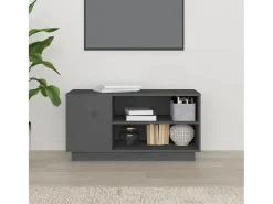 Móvel De Tv| Móvel de TV 80x35x40,5 cm madeira de pinho maciça PT627854 Cinzento